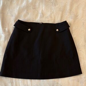 Navy Blue Mini Skirt with Button Accents (Never Worn, No Tags)
